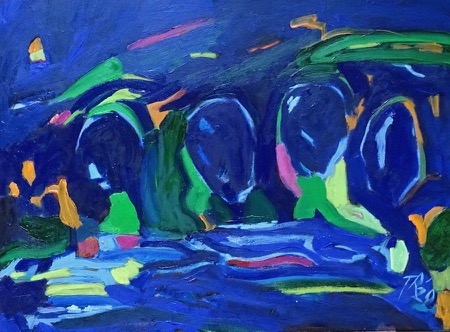 Ölbild Bäume am Seer